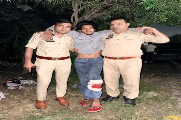 इंदिरापुरम में पुलिस मुठभेड़ के बाद स्नैचर गिरफ्तार, चोरी की बाइक और तमंचा बरामद